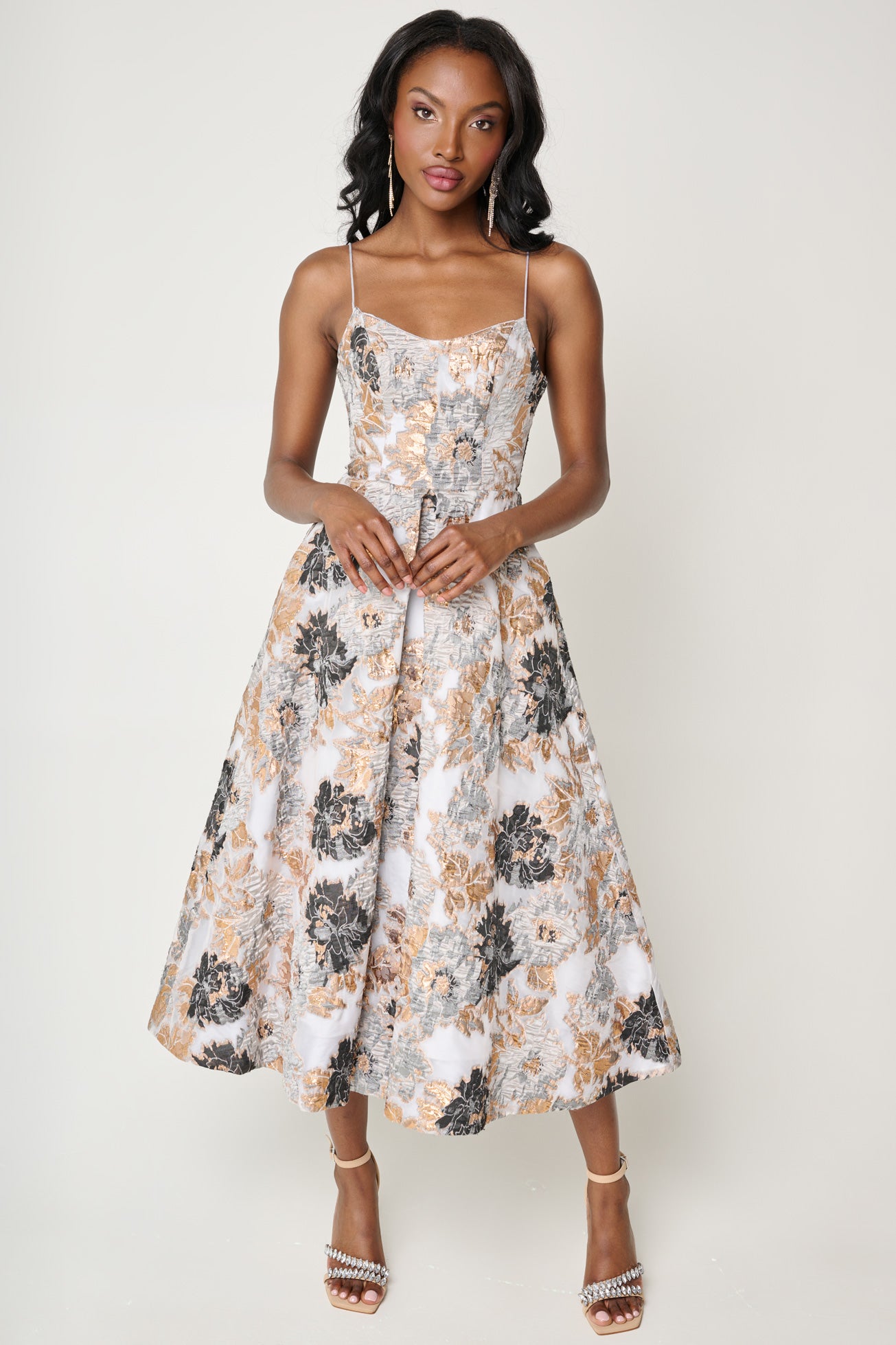 Ice Princess Tea Length Dress by Bariano - RENTAL