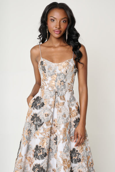 Ice Princess Tea Length Dress by Bariano - RENTAL
