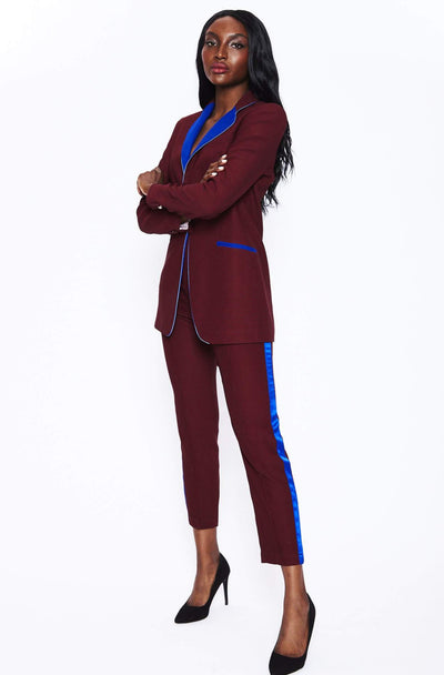 Smoking Suit in Burgundy and Blue by Hebe Studio - RENTAL