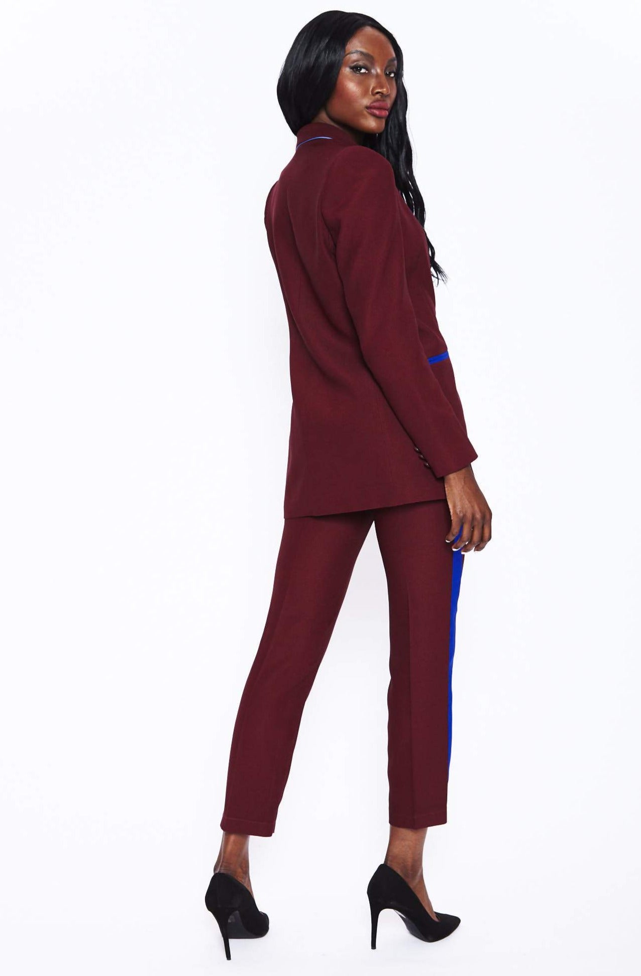 Smoking Suit in Burgundy and Blue by Hebe Studio - RENTAL