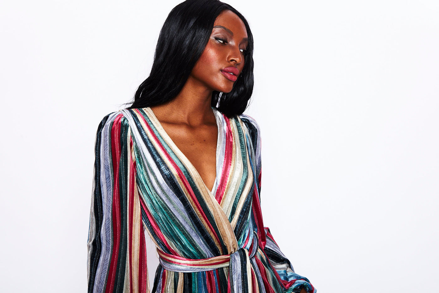 Bisset Velvet Striped Jumpsuit by ML Monique Lhuillier - RENTAL