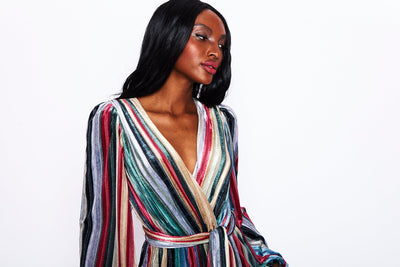 Bisset Velvet Striped Jumpsuit by ML Monique Lhuillier - RENTAL