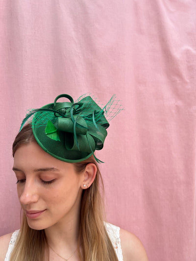 Meadowlands Green Fascinator - RENTAL