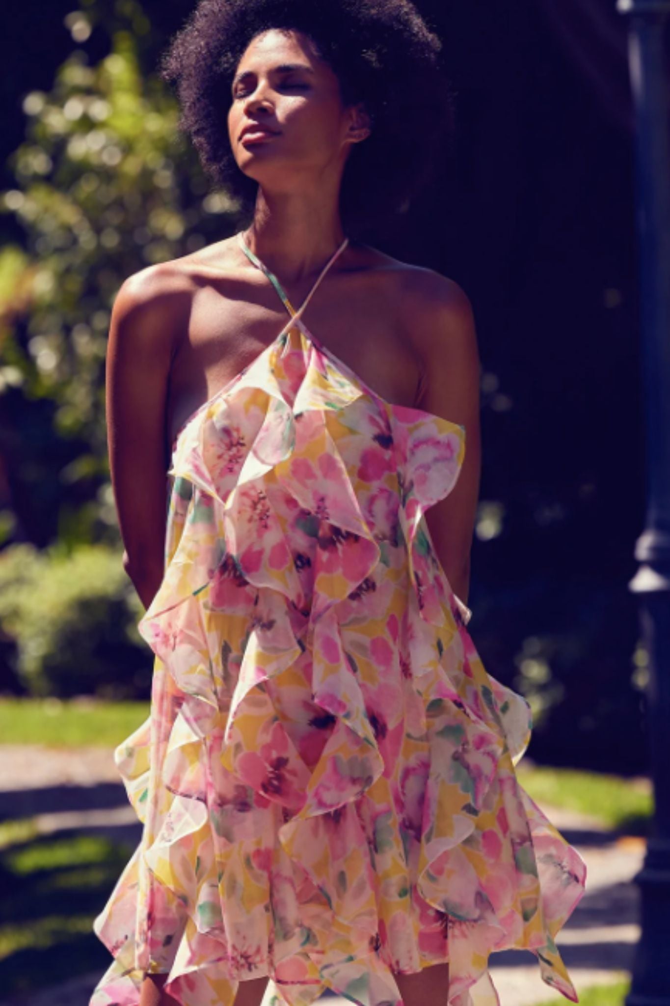 Amelia Ruffle Mini Dress by MISA Los Angeles - RENTAL