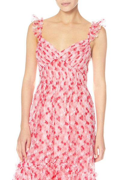 Peony Pleated Midi Dress by ML Monique Lhuillier - RENTAL