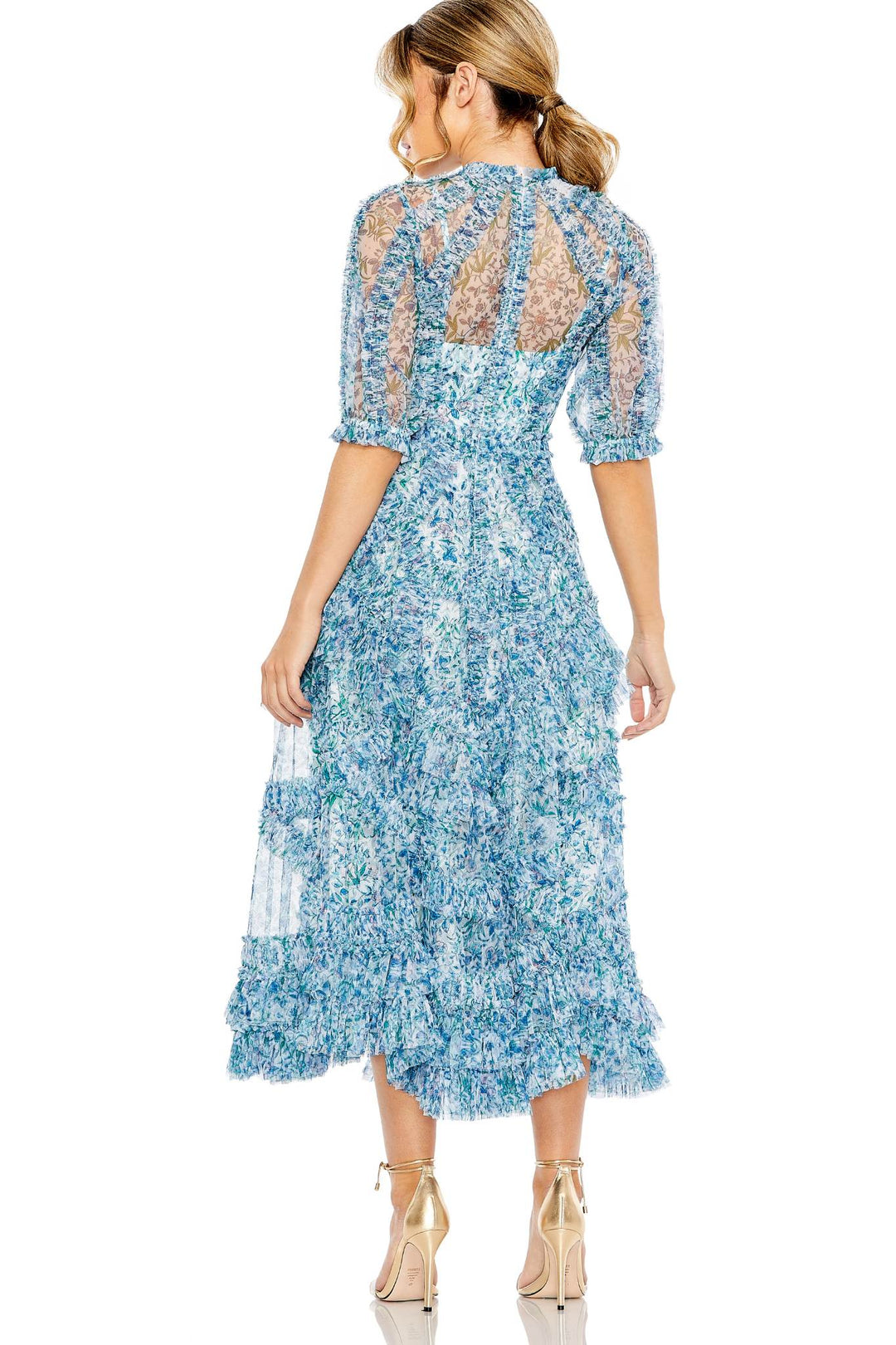 maimia Arena Dress MARGUERITE マルグリット Daisy Ruffle Midi Dress by Mac Duggal - RENTAL – The Fitzroy