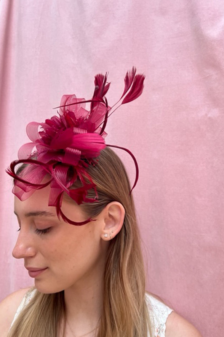 Roan Maroon Fascinator - RENTAL