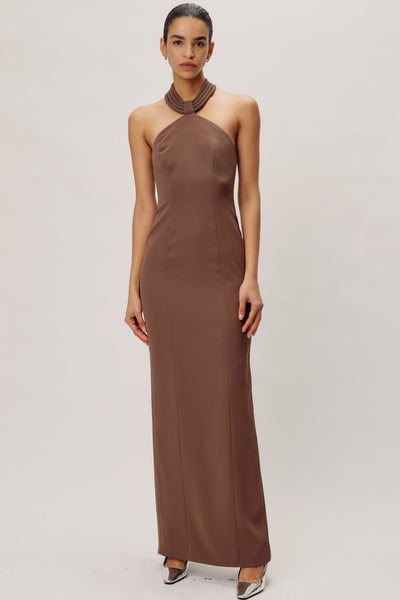 Sasha Halter Crepe Maxi Dress by Ronny Kobo - RENTAL