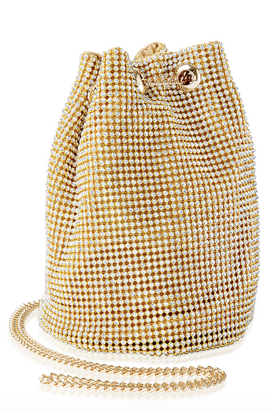 Crystal Bucket Bag in Gold by Whiting and Davis - RENTAL