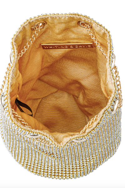 Crystal Bucket Bag in Gold by Whiting and Davis - RENTAL