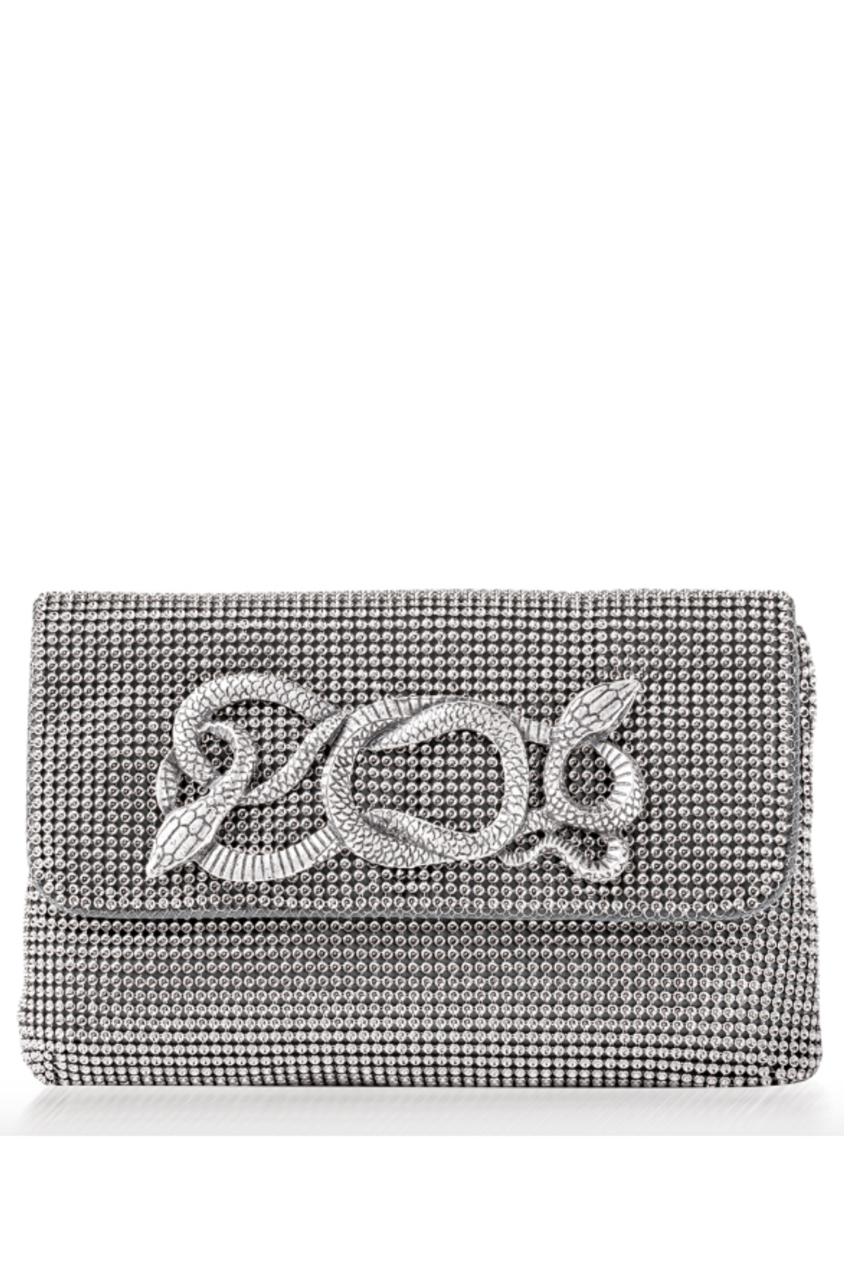 Serpents Envelope Clutch in Pewter by Whiting and Davis RENTAL The