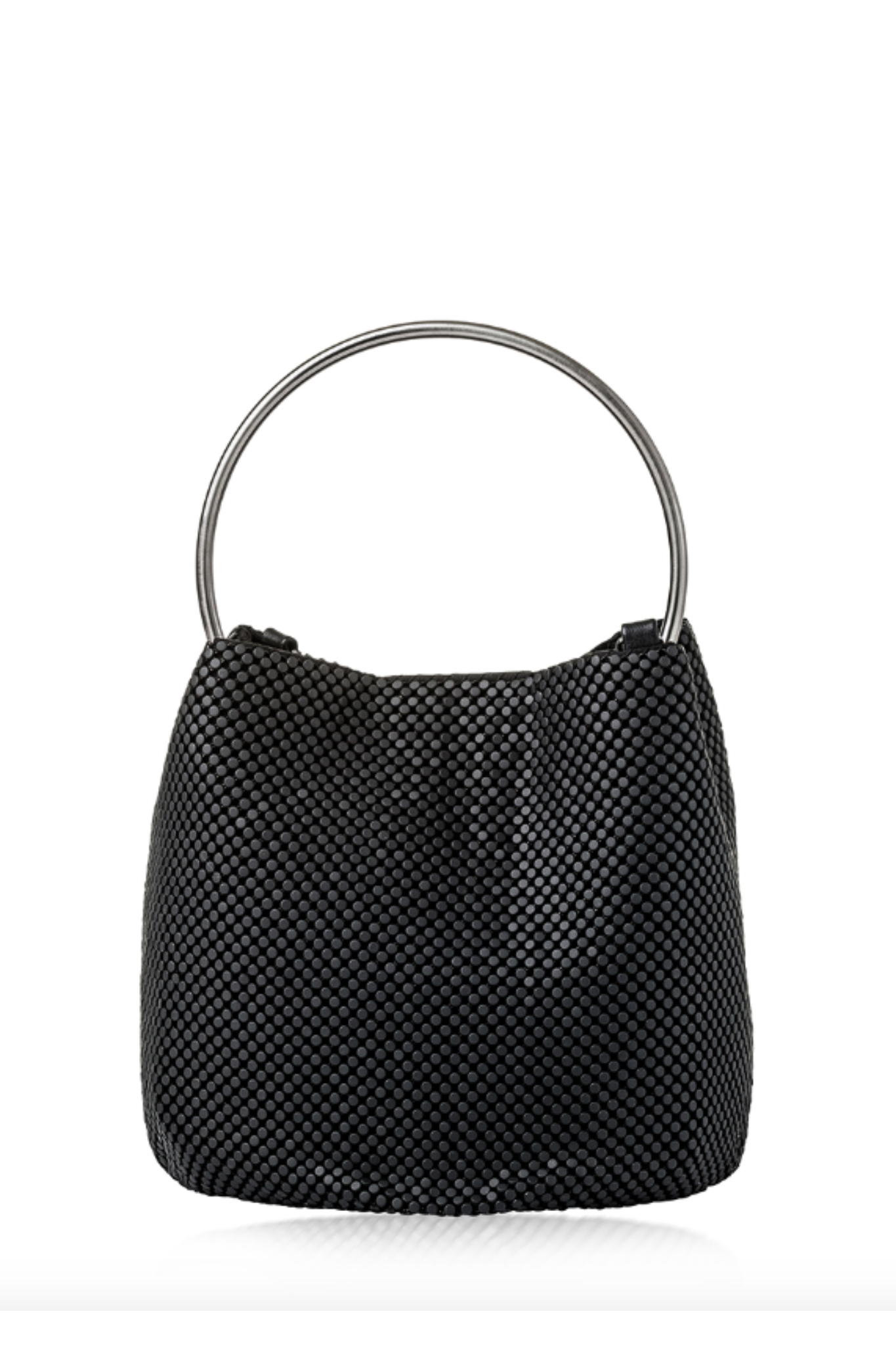 Crescent Bracelet Bag in Black by Whiting and Davis - RENTAL