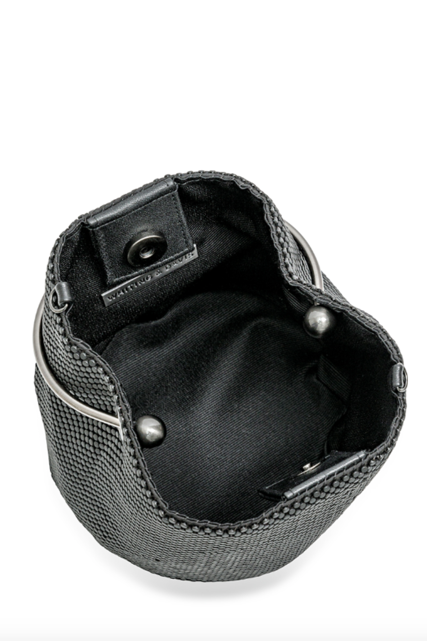 Crescent Bracelet Bag in Black by Whiting and Davis - RENTAL