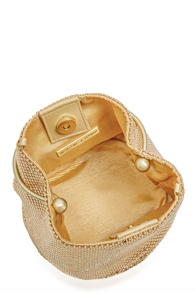 Crescent Bracelet Bag in Gold by Whiting and Davis - RENTAL