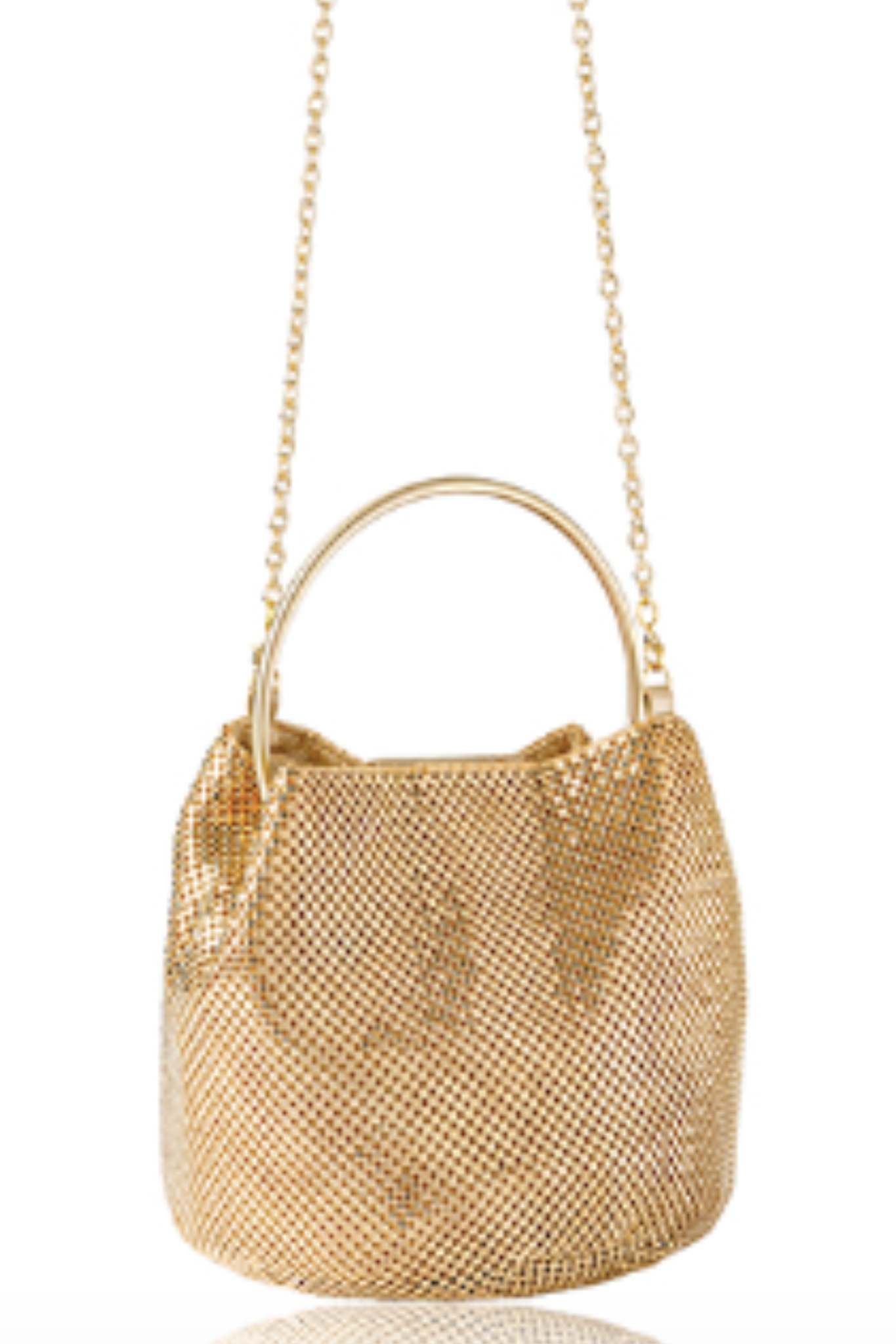 Crescent Bracelet Bag in Gold by Whiting and Davis - RENTAL