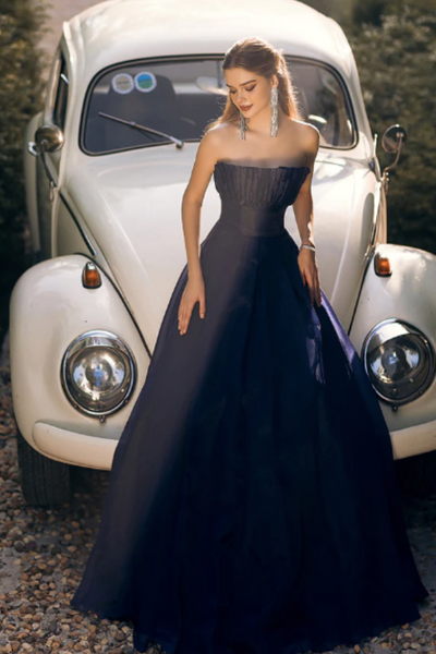 Evelyn Gown in Navy by Bariano - RENTAL