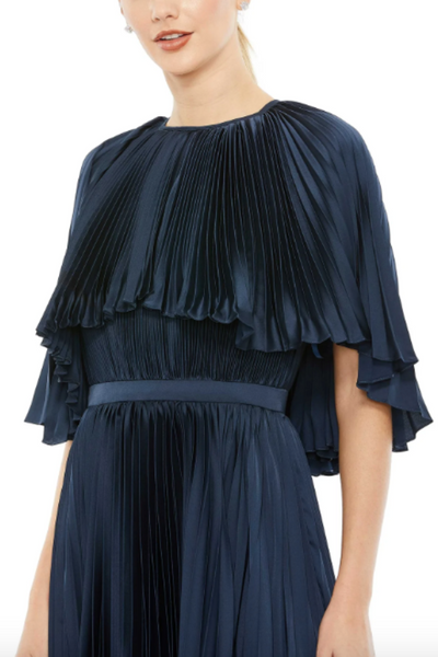 Elora Pleated Cape Dress by Mac Duggal - FINAL SALE