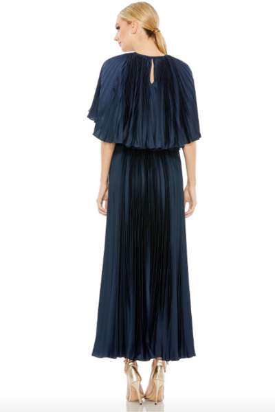 Elora Pleated Cape Dress by Mac Duggal - FINAL SALE