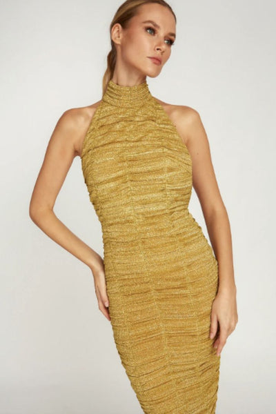 Farida Backless Gold Gown by Sau Lee - RENTAL