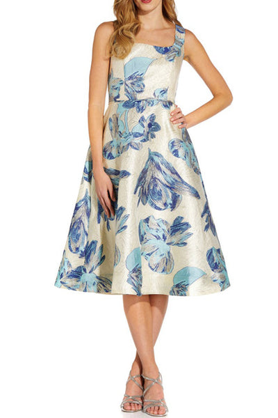 Beatrice A-Line Midi Dress by Adrianna Papell - RENTAL
