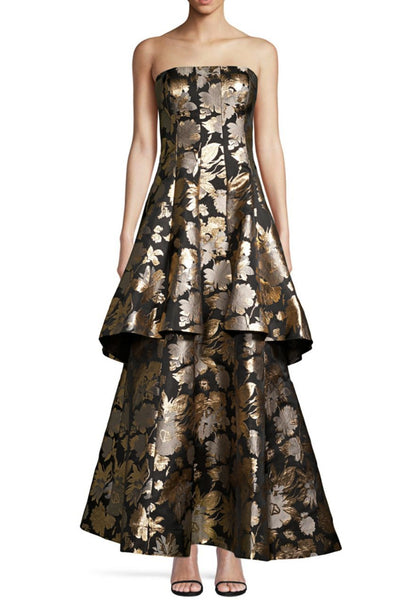 The Monaco Strapless Jacquard Gown by Aidan Mattox - RENTAL