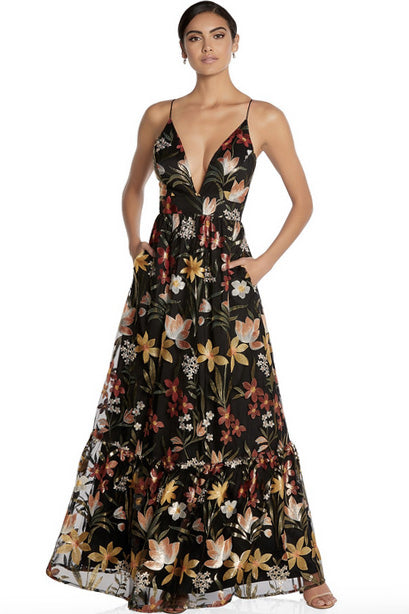 Amber Embroidered Gown by Aidan Mattox - RENTAL