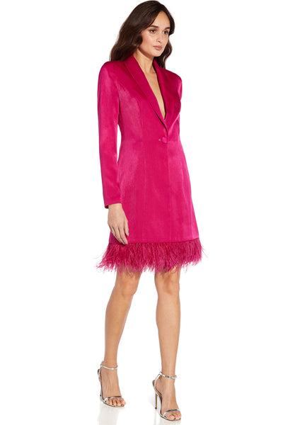 Rose Feather Blazer Dress by Aidan Mattox - FINAL SALE
