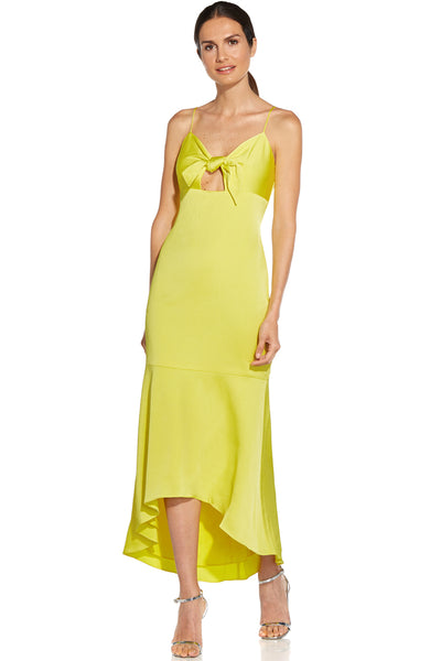 Danica Tie-Front Midi Dress by Aidan Mattox