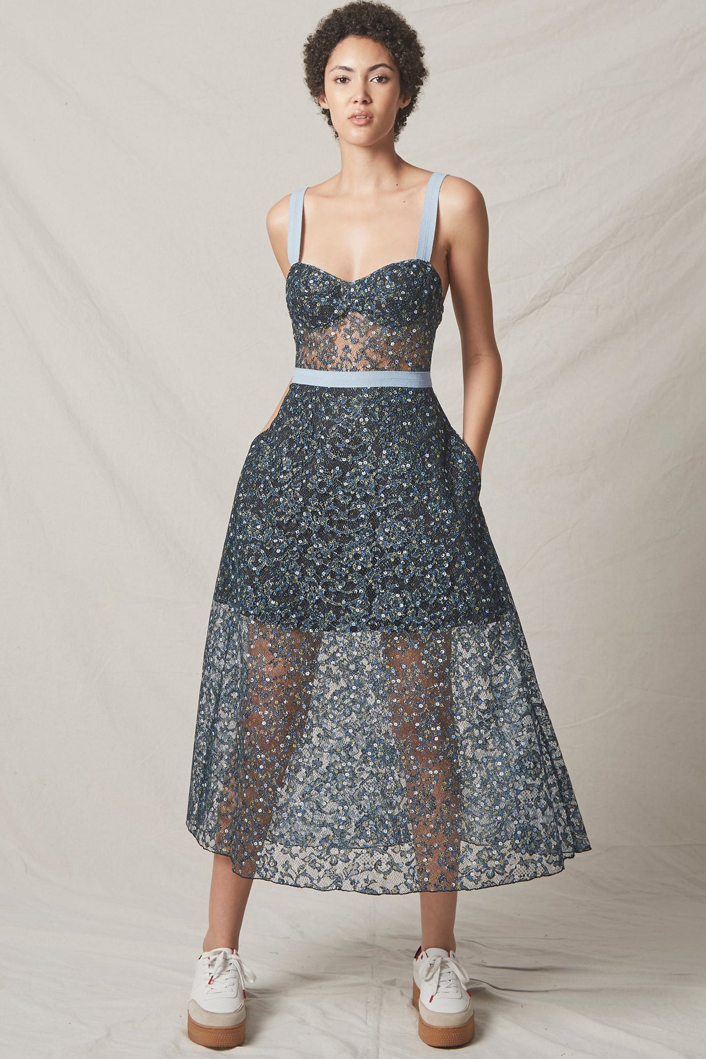 Eden Bustier Dress in Blue by Allen Schwartz - RENTAL