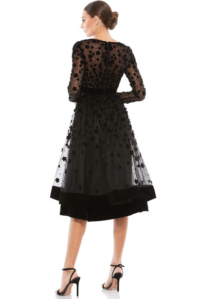 Champs Élysées Embellished Cocktail Dress in Black by Mac Duggal - FINAL SALE