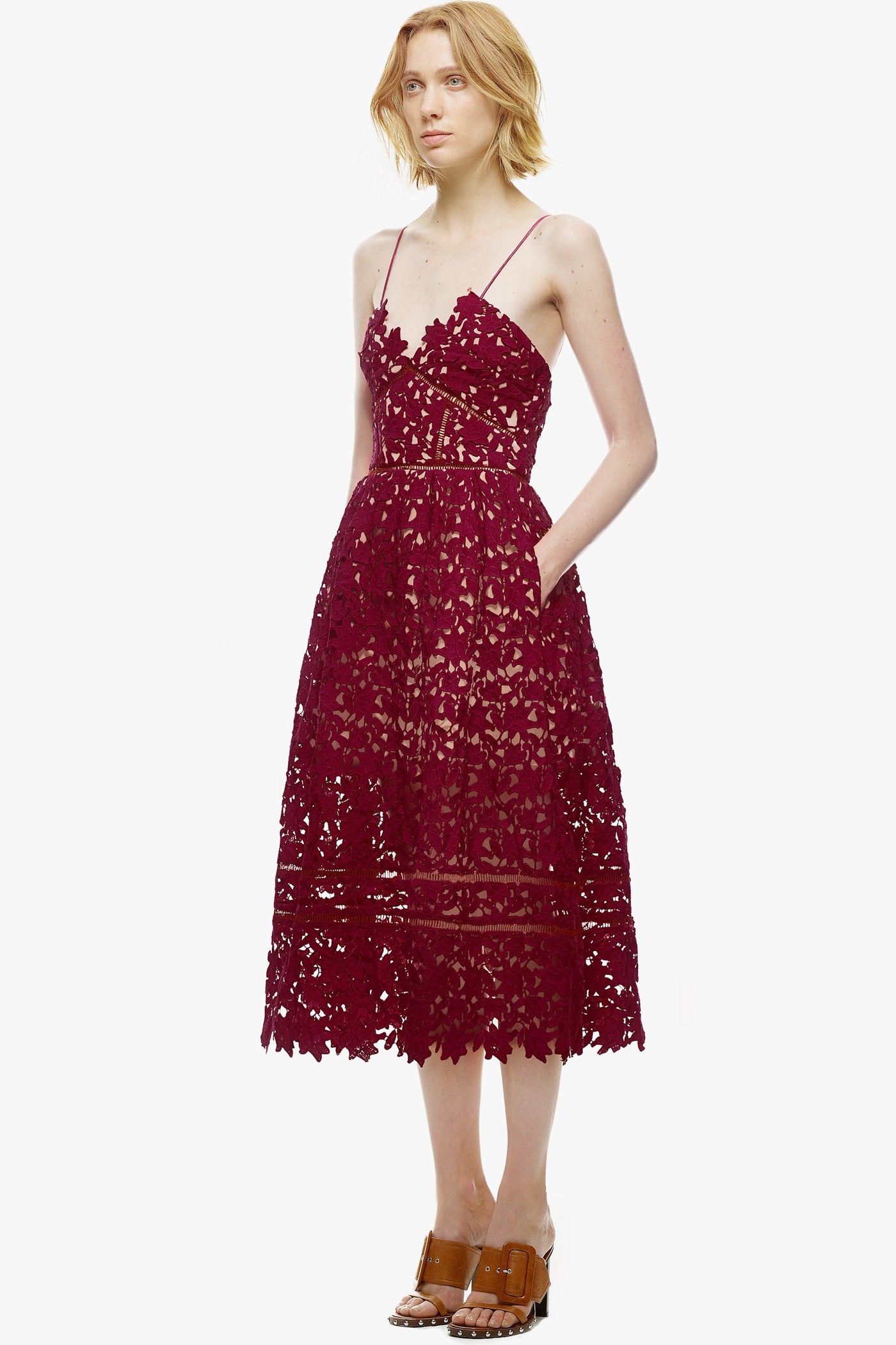 Self portrait sale burgundy dress