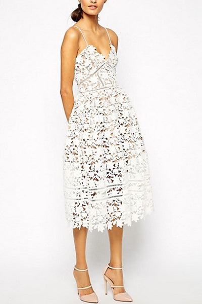 Azaelea Dress in White by Self Portrait - RENTAL