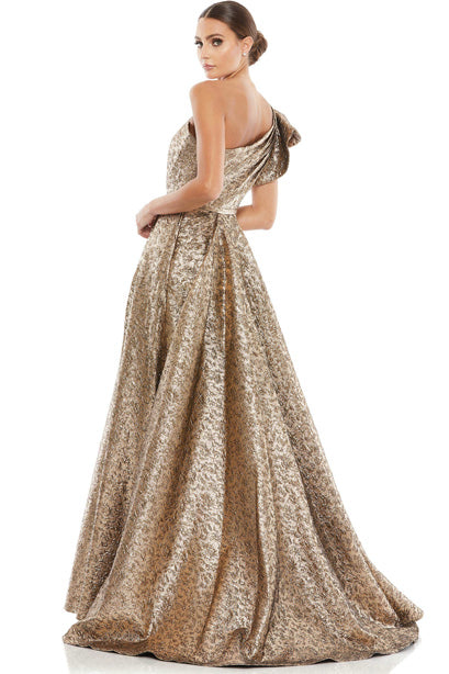 Gilded Golden One Shoulder Ballgown by Mac Duggal - RENTAL