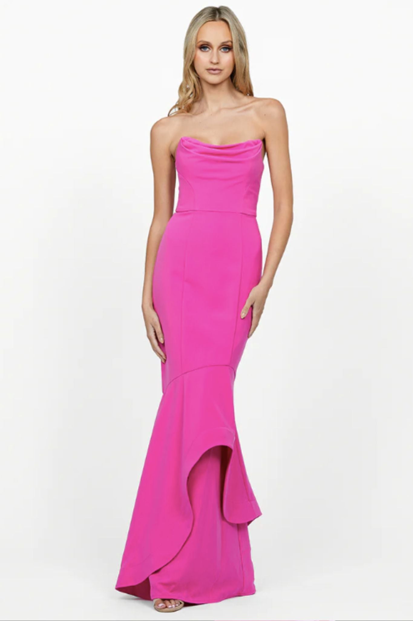 Hollywood Gown in Fuchsia by Bariano - RENTAL