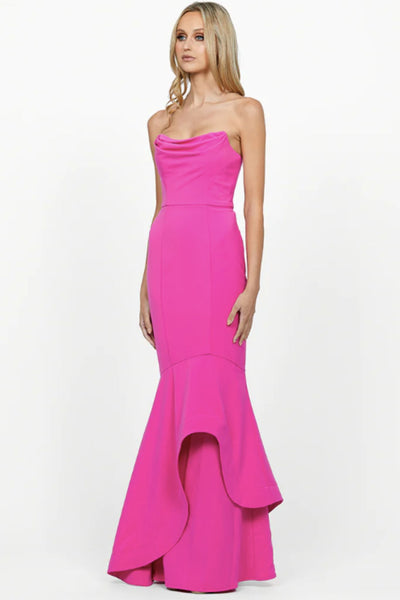 Hollywood Gown in Fuchsia by Bariano - RENTAL