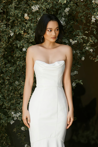 Hollywood Gown in White by Bariano - RENTAL