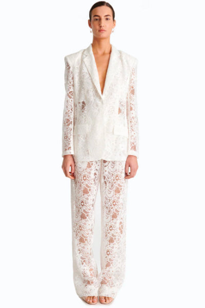 Baronette White Lace Suit by Ronny Kobo - RENTAL