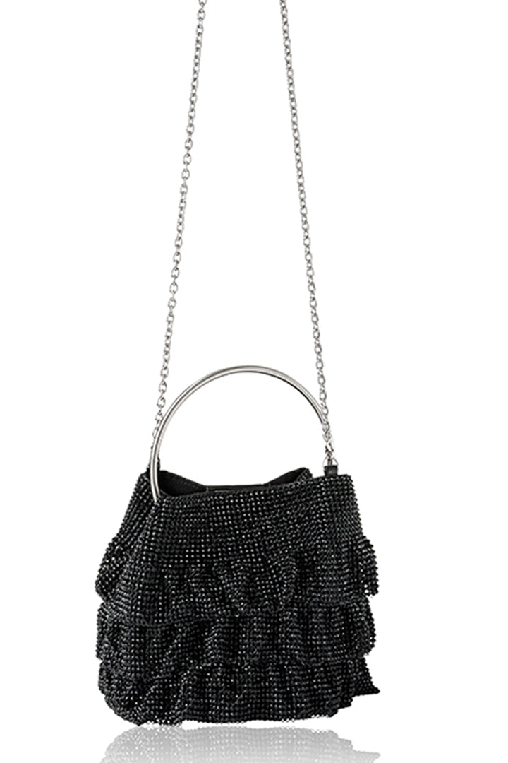 Soleil Bucket Bag in Black by Whiting and Davis - RENTAL