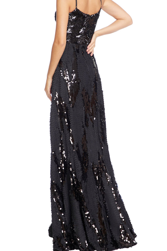 Mariana Sequin Patchwork Gown by Dress The Population - RENTAL