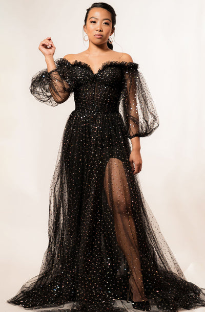 Gemy Maalouf black sequin gown