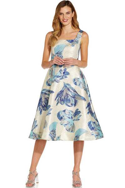 Beatrice A-Line Midi Dress by Adrianna Papell - RENTAL