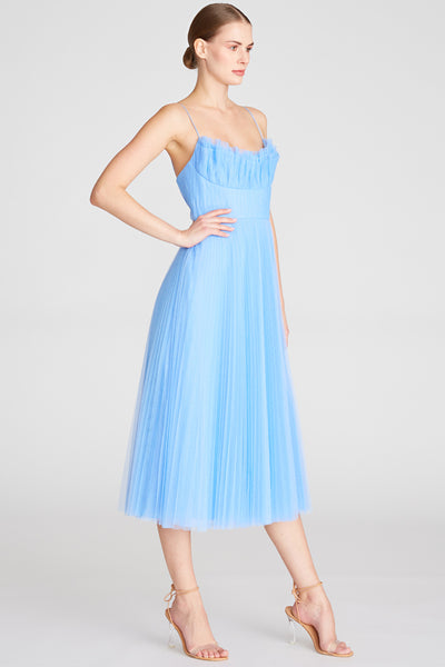 Monina Midi Dress in Blue by ML Monique Lhuillier - FINAL SALE