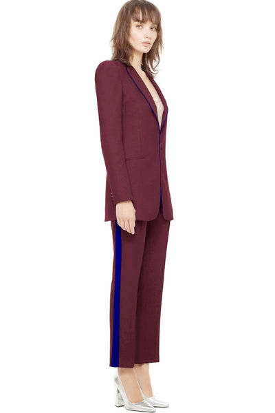 Smoking Suit in Burgundy and Blue by Hebe Studio - RENTAL