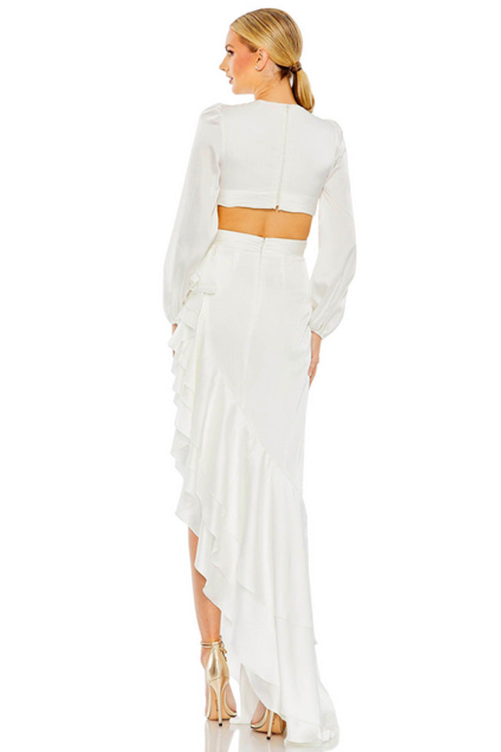 Carina Cut Out Dress in White by Mac Duggal - RENTAL