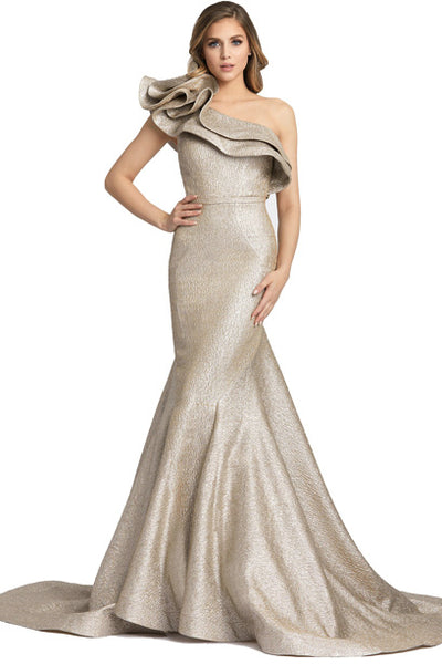 Opal One Shoulder Trumpet Ballgown by Mac Duggal - RENTAL