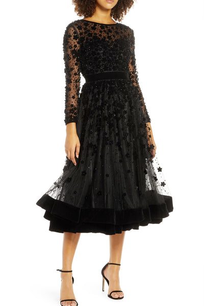 Champs Élysées Embellished Cocktail Dress in Black by Mac Duggal - FINAL SALE