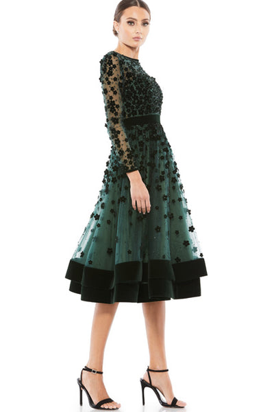 Champs Élysées Embellished Cocktail Dress in Green by Mac Duggal - RENTAL