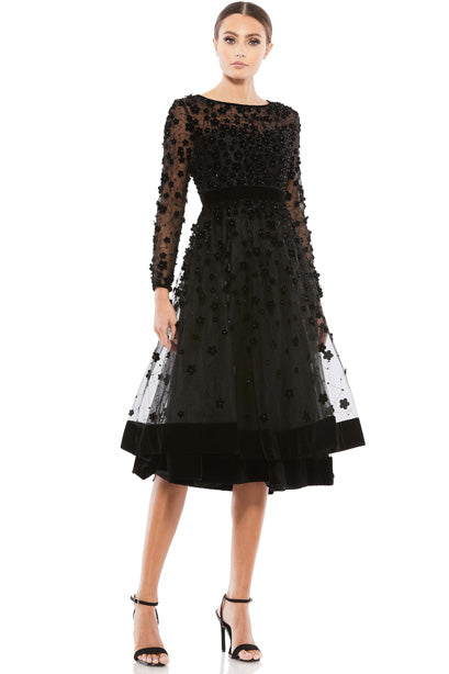 Champs Élysées Embellished Cocktail Dress in Black by Mac Duggal - FINAL SALE