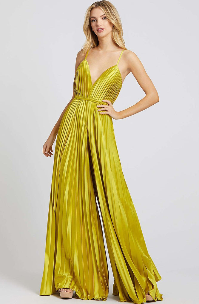 Yellow wide leg pleated jumpsuit - RENTAL - The Fitzroy