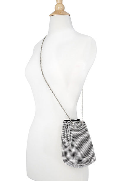 Crystal Bucket Bag in Silver by Whiting and Davis - RENTAL